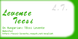 levente tecsi business card
