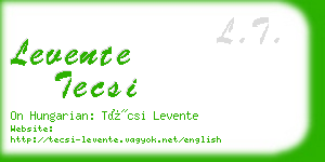 levente tecsi business card